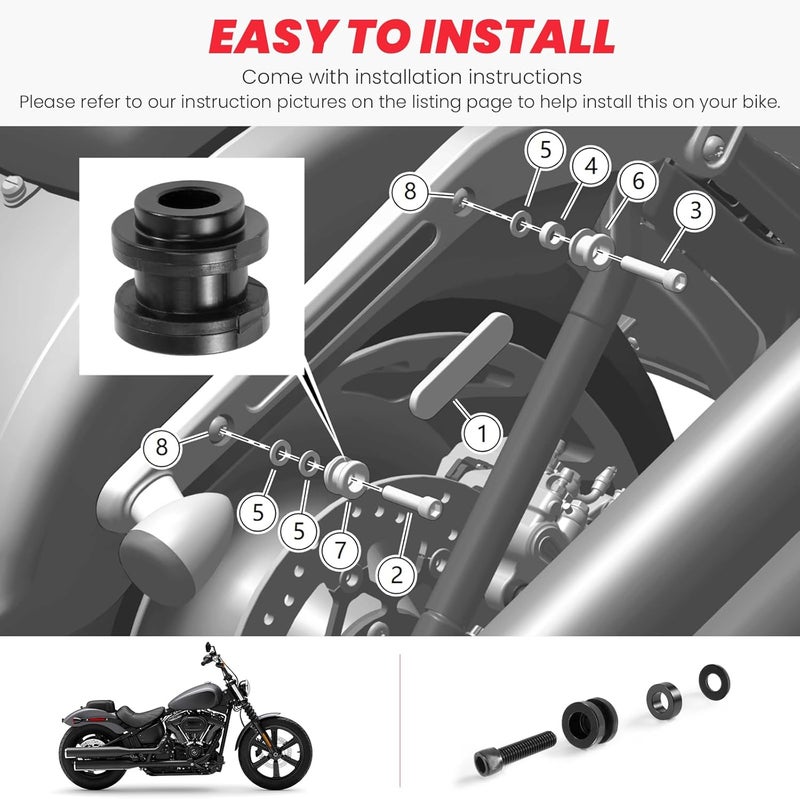 kekykm Softail Holdfast Sissy Bar Docking Hardware Kit For Harley Softail Deluxe Standard Low Rider Street Bob Fat Bob Super Glide 114 FLDE FLHC FLSB FLSL FXBB FXFB FXLR 114 2018-2024 - Image 5